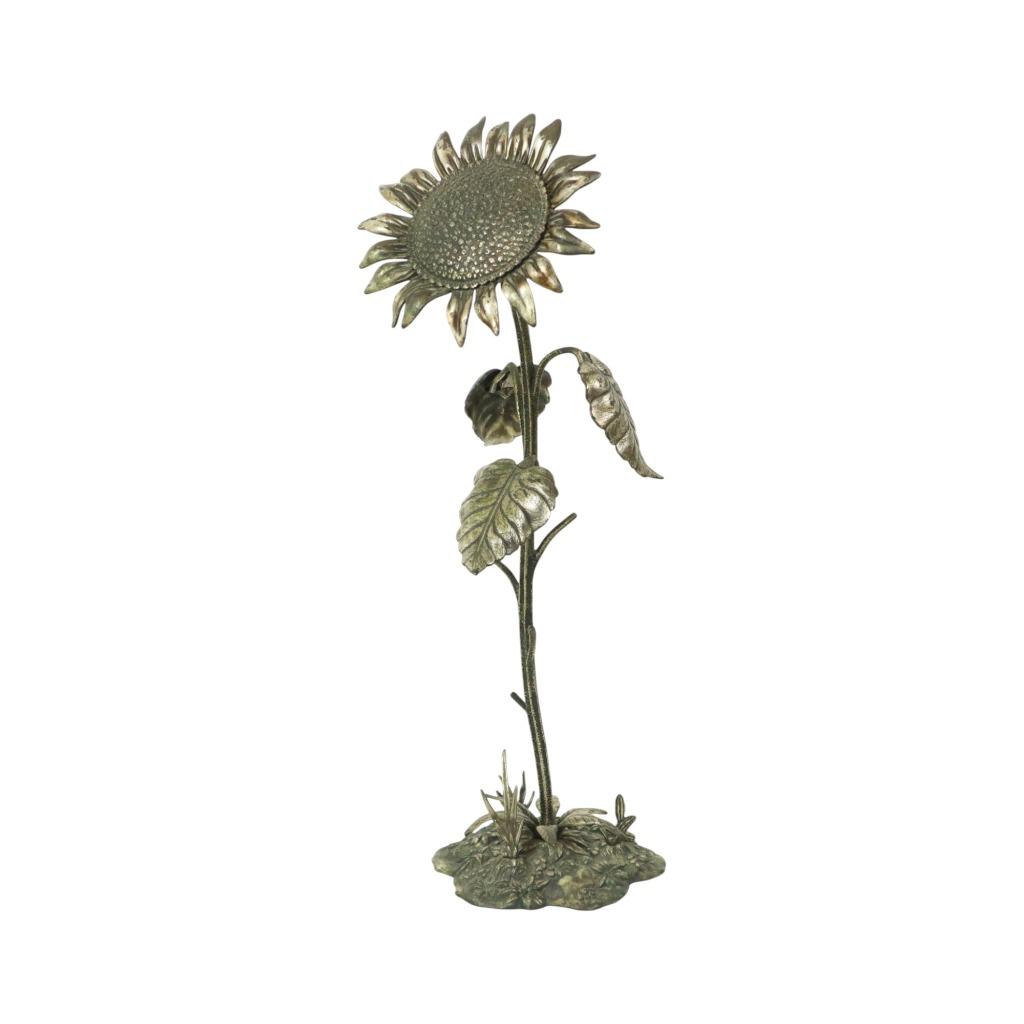 Grote Zonnebloem Asbak Verzilverd Messing S. Agudo 62cm, Gebruikt, Ophalen of Verzenden, Nvt, Asbak