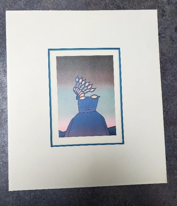 Folon Jean-Michel. Reproduction + lithographie de 1982 par ?, Antiek en Kunst, Kunst | Litho's en Zeefdrukken, Ophalen of Verzenden