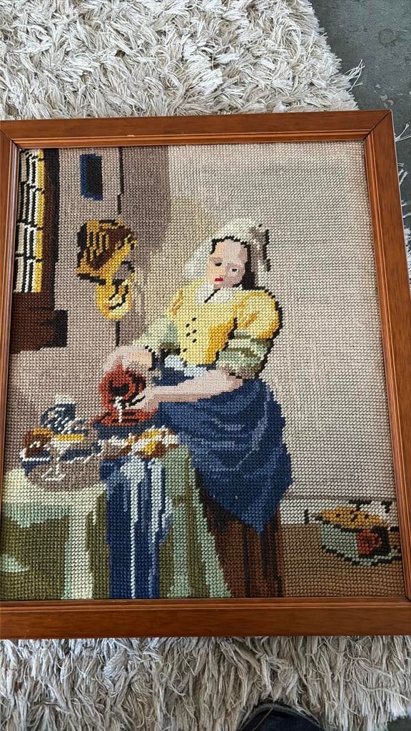 Handwerk Het melkmeisje van Vermeer, Minder dan 50 cm, Gebruikt, Oorspronkelijke maker, Verzenden