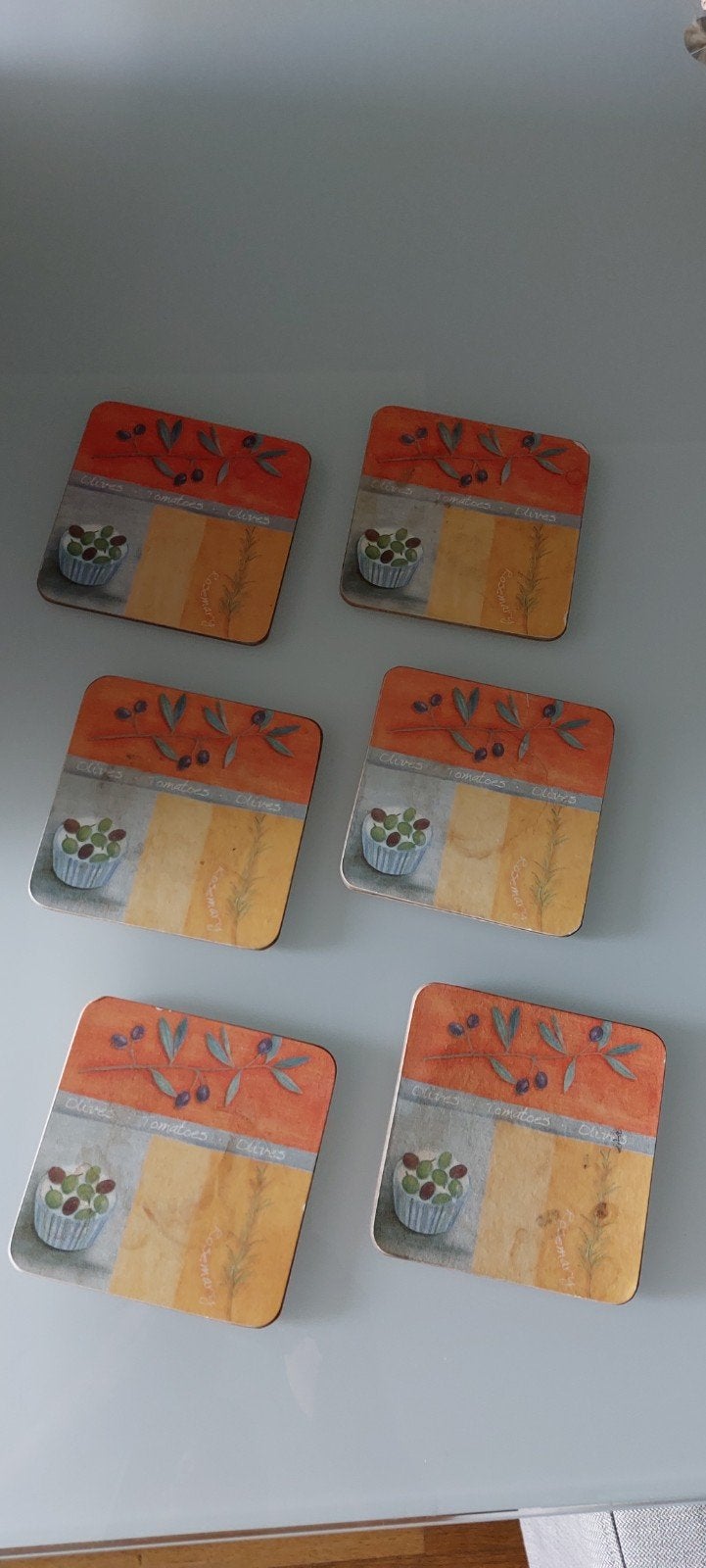 6 sous verres thème Provençale