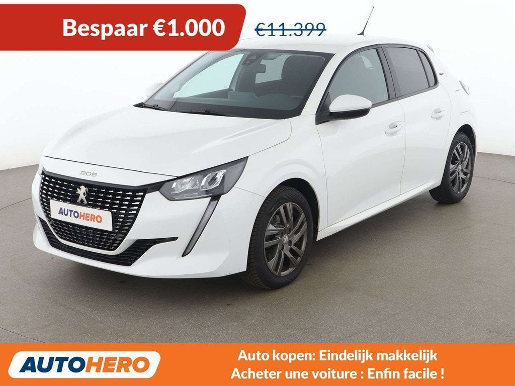 Peugeot 208 1.2 PureTech Style (bj 2021), Auto's, Voorwielaandrijving, Stof, 1199 cc, Wit