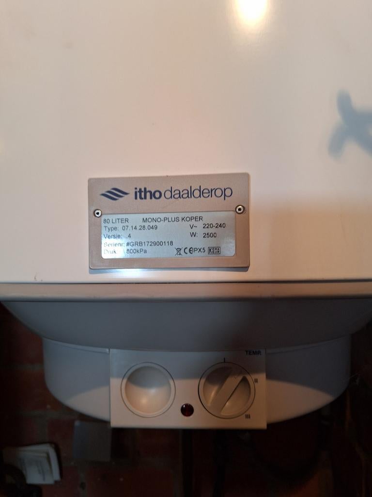 Elektrische warmwaterboiler Daalderop 80l=als nieuw, Bricolage & Construction, Chauffe-eau & Boilers, Enlèvement, Comme neuf