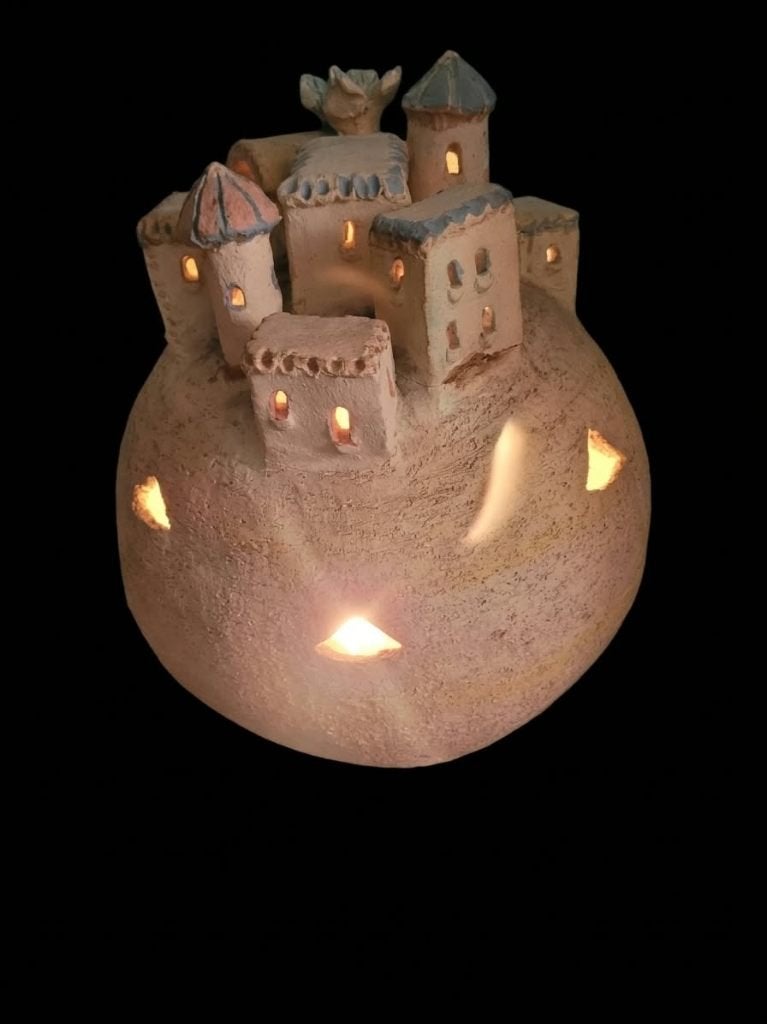 Terracotta sfeerlamp, Ophalen