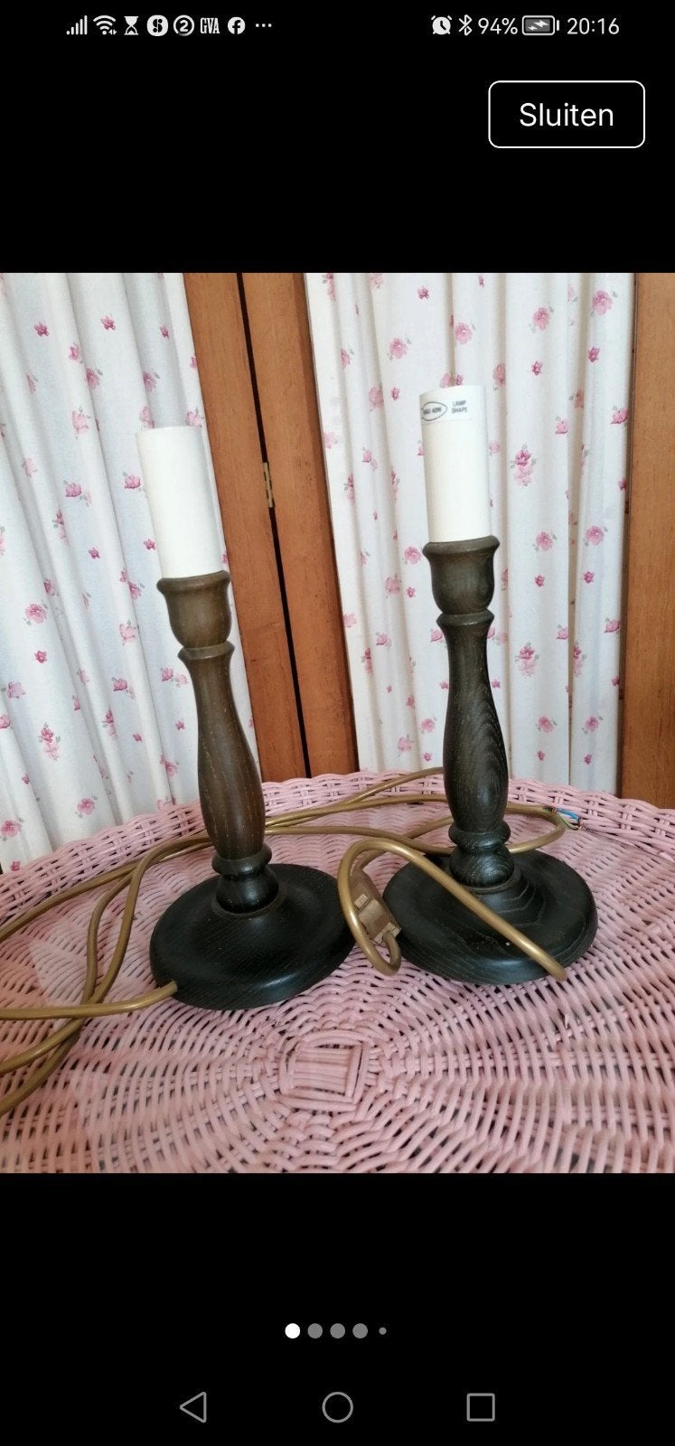2 vintage lampenvoeten Laura ashley, Ophalen of Verzenden