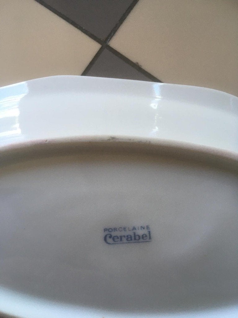 Lot de 2 plats en porcelaine (Cerabel) de Baudour, Antiquités & Art, Enlèvement ou Envoi