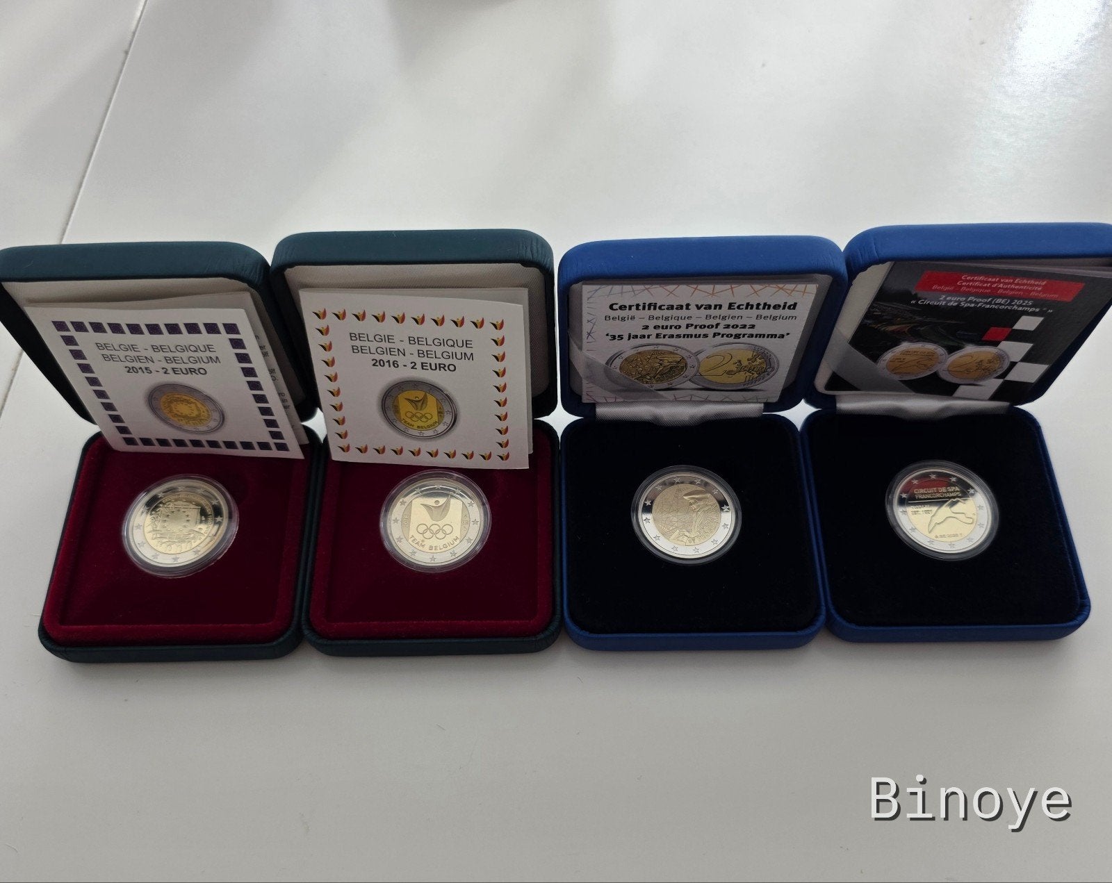 Lot 4x 2 Euro Belgique Proof BE 2015-2025 Coffrets, Enlèvement ou Envoi, Belgique
