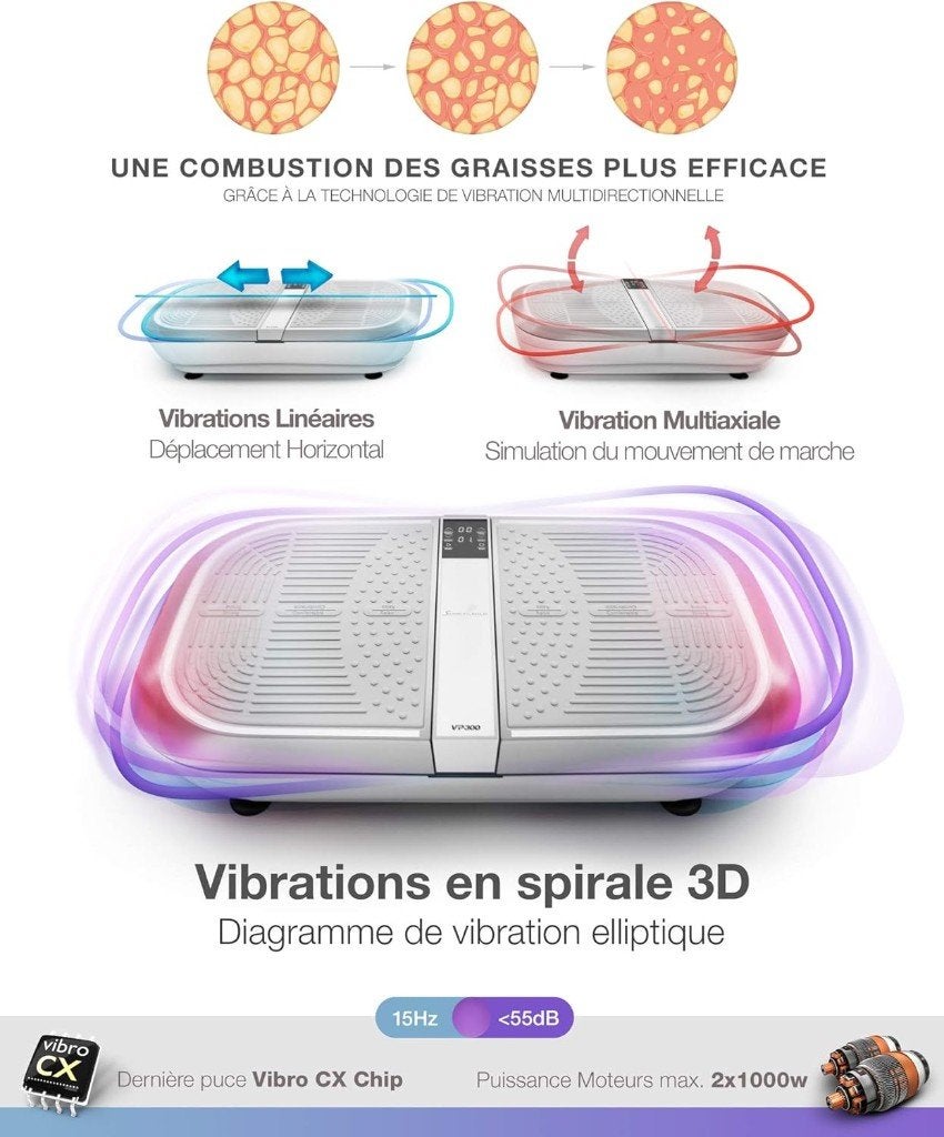 Plateforme vibrante et oscillante 3D Sportstech VP300, Comme neuf, Jambes, Enlèvement, Plaque vibrante