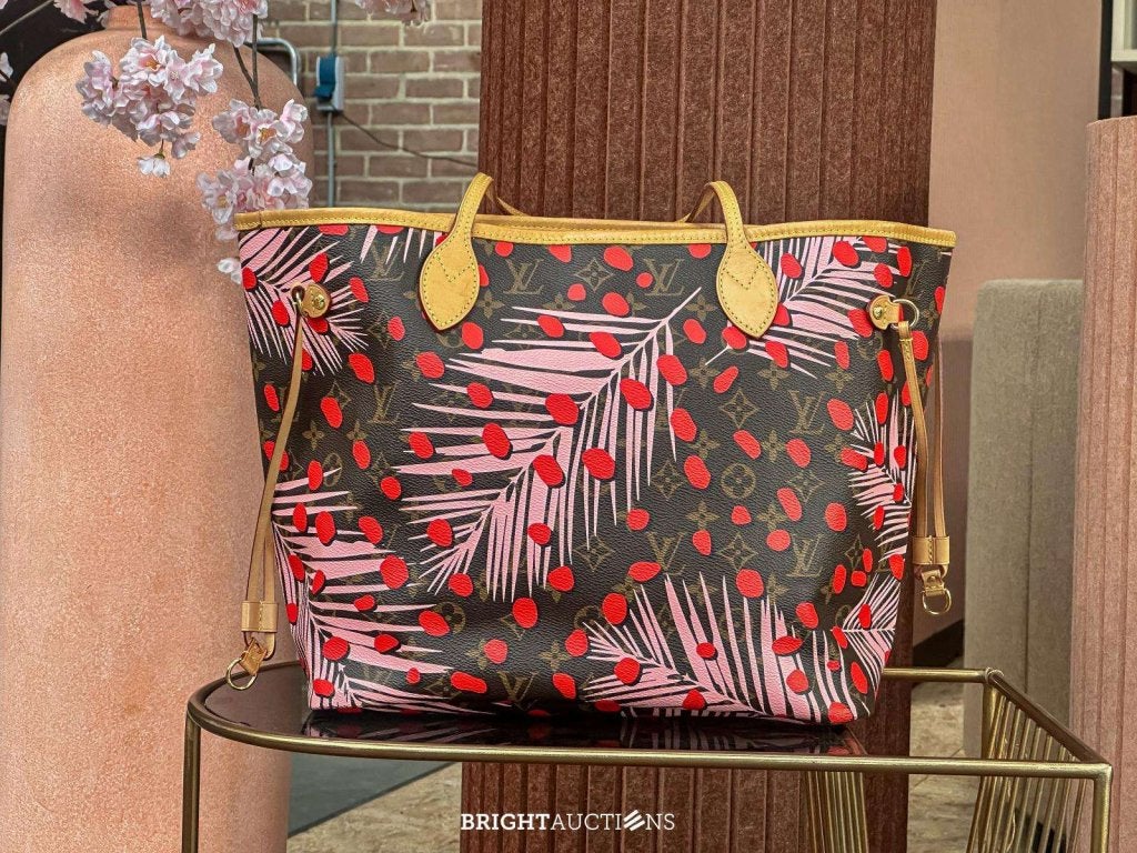 Louis Vuitton Neverfull MM Jungle Dots – Limited Edition Cru, Niet ingevuld, Rose, Shopper, Niet ingevuld