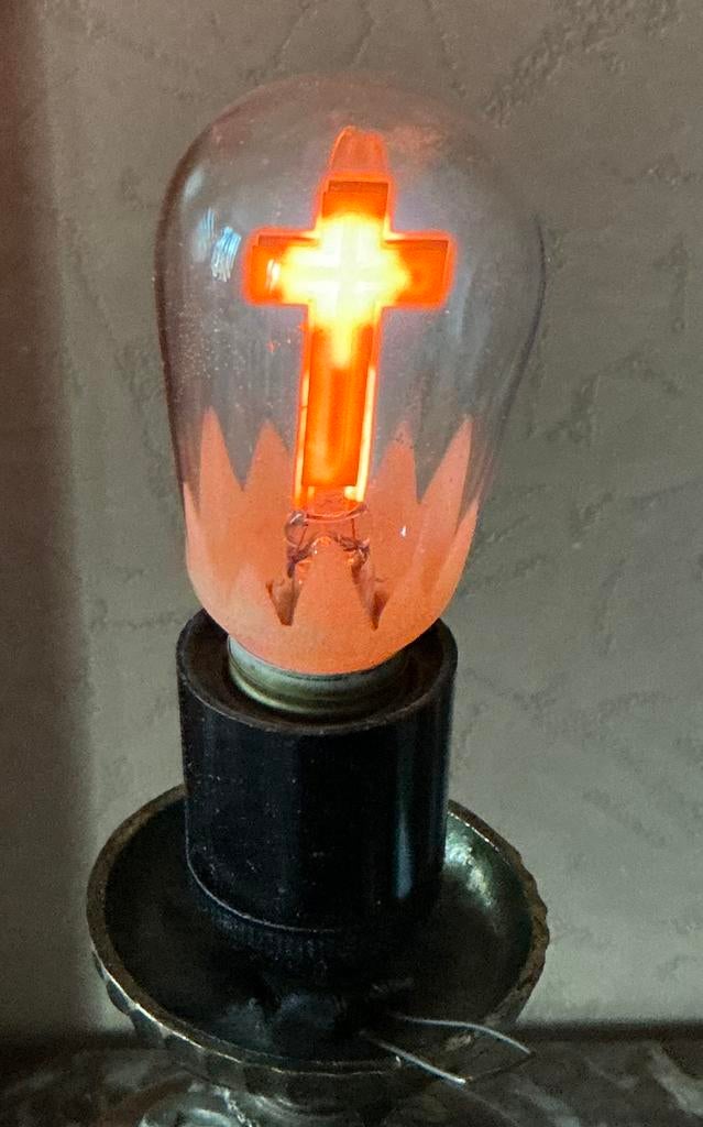 Zeldzame Osram Glimmlamp "Kruis" – Werkend (Jaren '50/'60), Antiquités & Art, Enlèvement ou Envoi