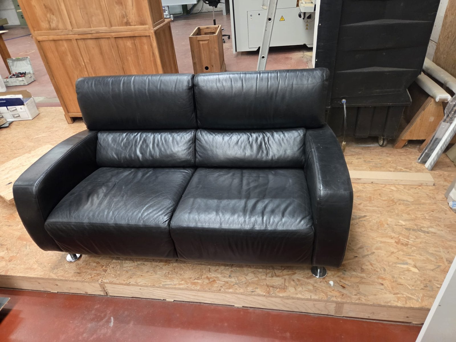 Zetel leder, Maison & Meubles, Canapés | Salons, 150 cm ou plus, 300 cm ou plus, Banc droit, Comme neuf