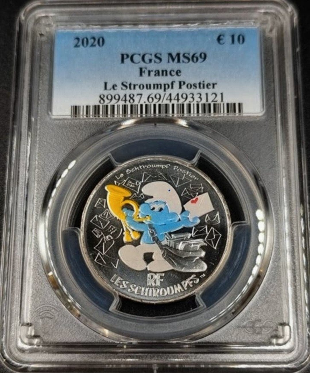 Schtroumpf mailman PCGS MS69 Argent gradué, Timbres & Monnaies, Enlèvement ou Envoi, Argent