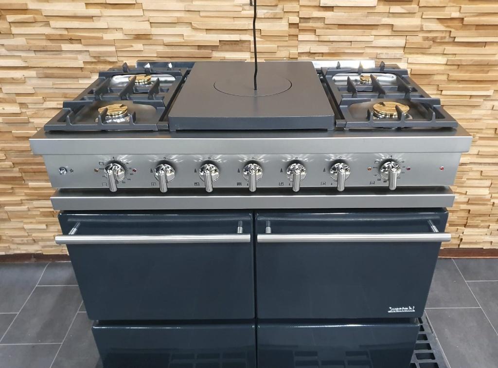 Luxe Westahl/Lacanche 100 cm antraciet 2 electrische ovens, Gaz, Classe énergétique A ou plus économe, Comme neuf, Enlèvement