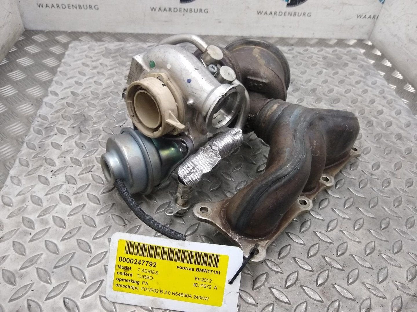 BMW 7 SERIES TURBO 2012, Auto-onderdelen, Motor en Toebehoren, Gebruikt, ARN erkend, Stiba lid, Erkend duurzaam, Ophalen of Verzenden