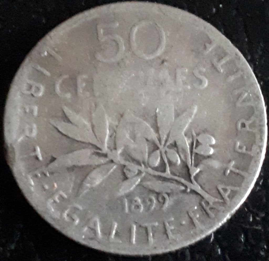 FRANCE/FRANCE/50 CENTIMES KM 854.900, Enlèvement ou Envoi, France, Monnaie en vrac, Argent