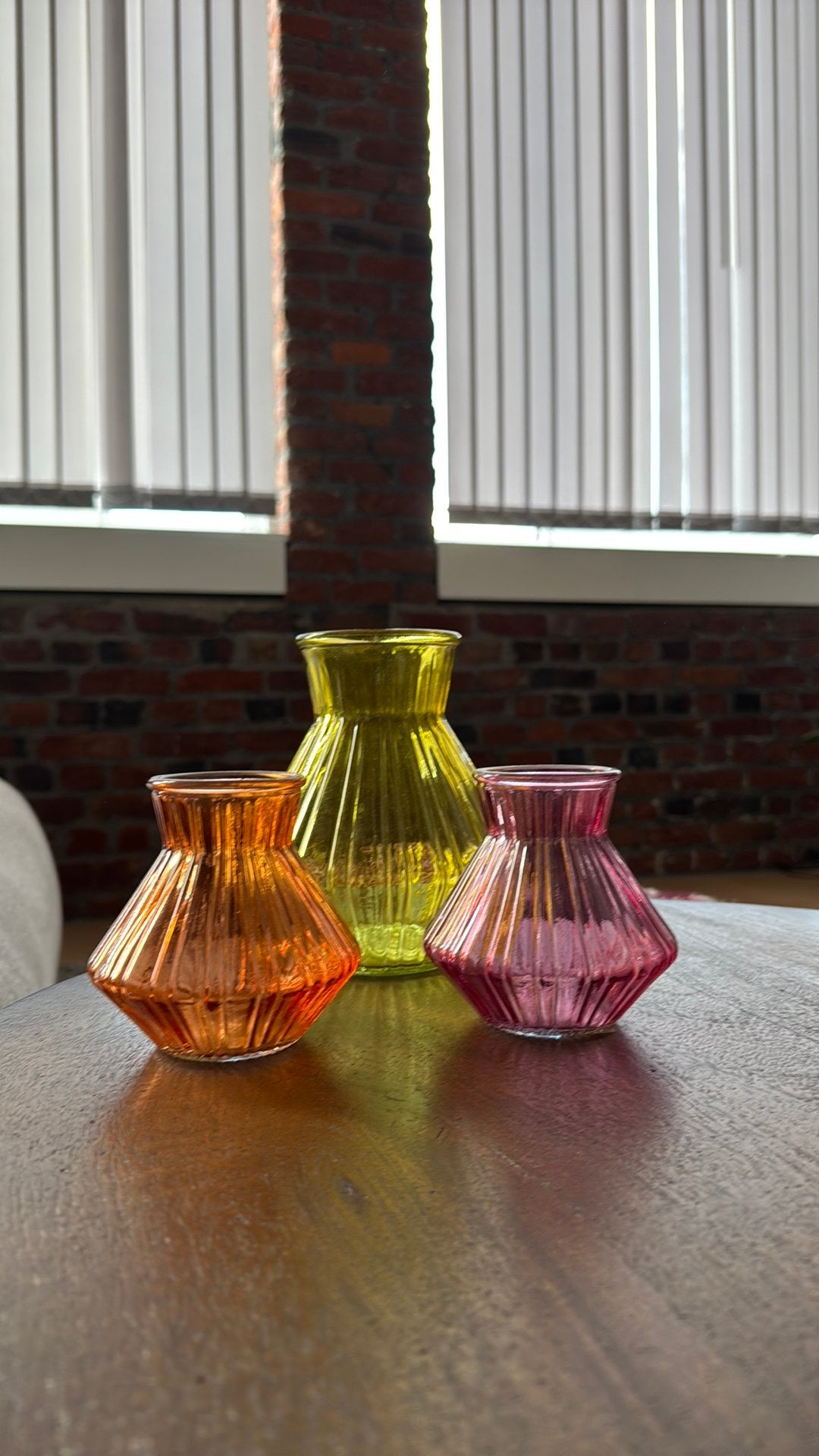 3 kleurrijke vaasjes, Ophalen, Zo goed als nieuw, Oranje