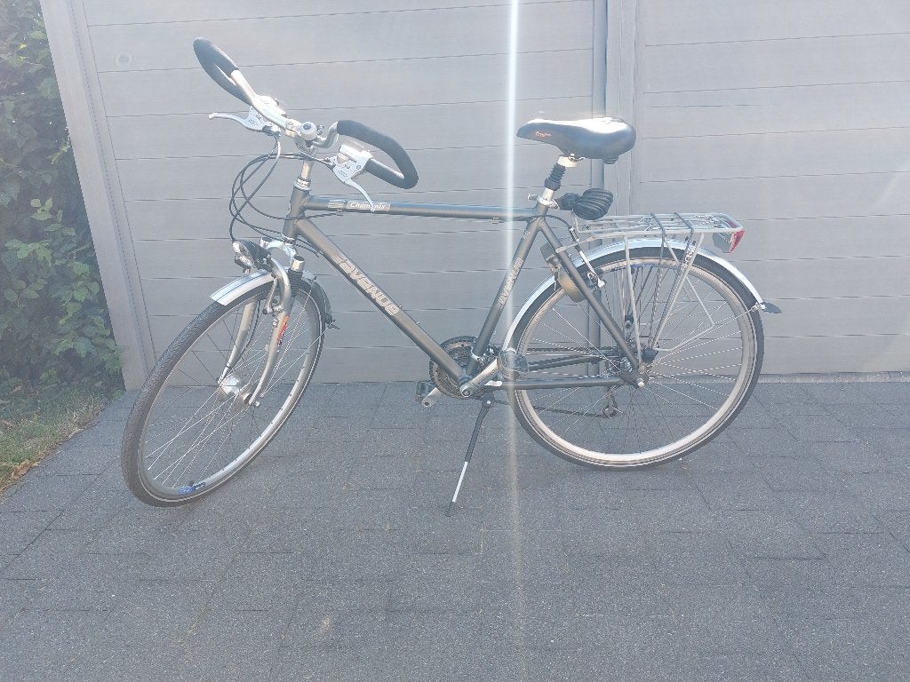 Mooie lichte aluminium herenfiets, Gebruikt, Velgrem, Versnellingen, 57 tot 61 cm