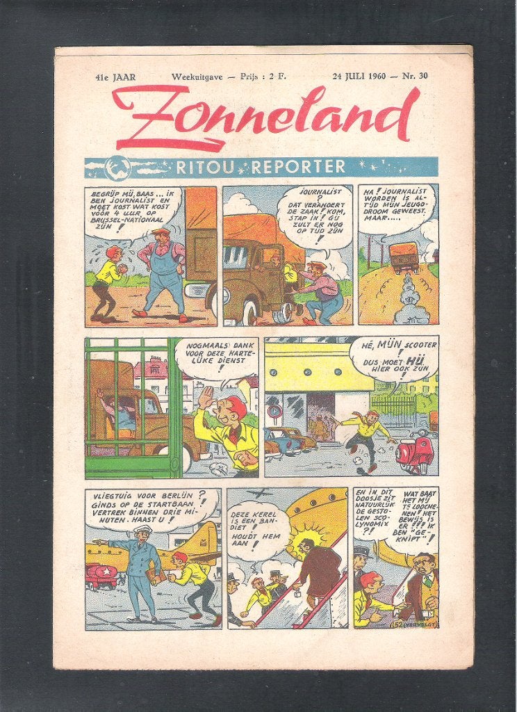 ZONNELAND 24 Juli 1960 Nr. 30  -  RITOU REPORTER, Ophalen of Verzenden, Gelezen