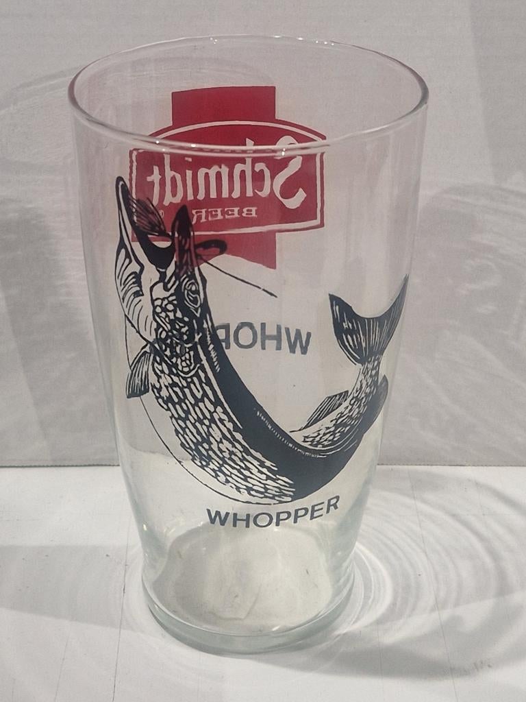 Snoek , 1 liter 32oz. . WHOPPER SCHMIDT BEER , bier glas, Enlèvement ou Envoi, Comme neuf