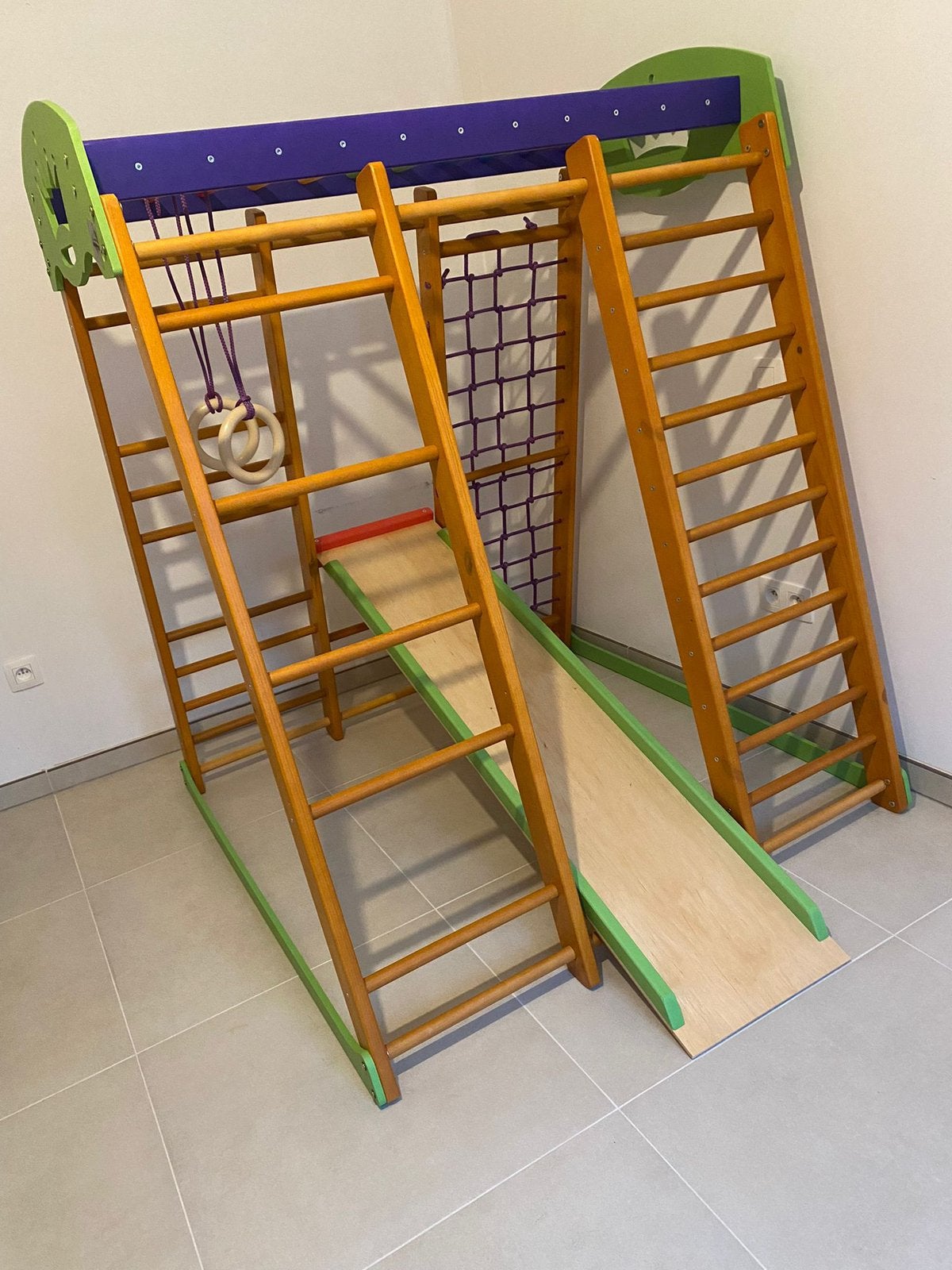 Klimrek hout, Kinderen en Baby's, Speelgoed | Buiten | Speeltoestellen, Ophalen, Gebruikt, Glijbaan
