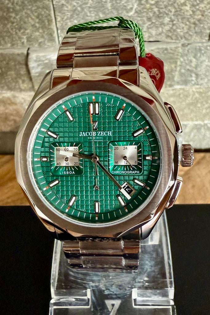 JACOB ZECH LISBOA SPORTS CHRONO VAUT449€! 💯%NOUVEAU !, Enlèvement ou Envoi, Neuf, Jaune