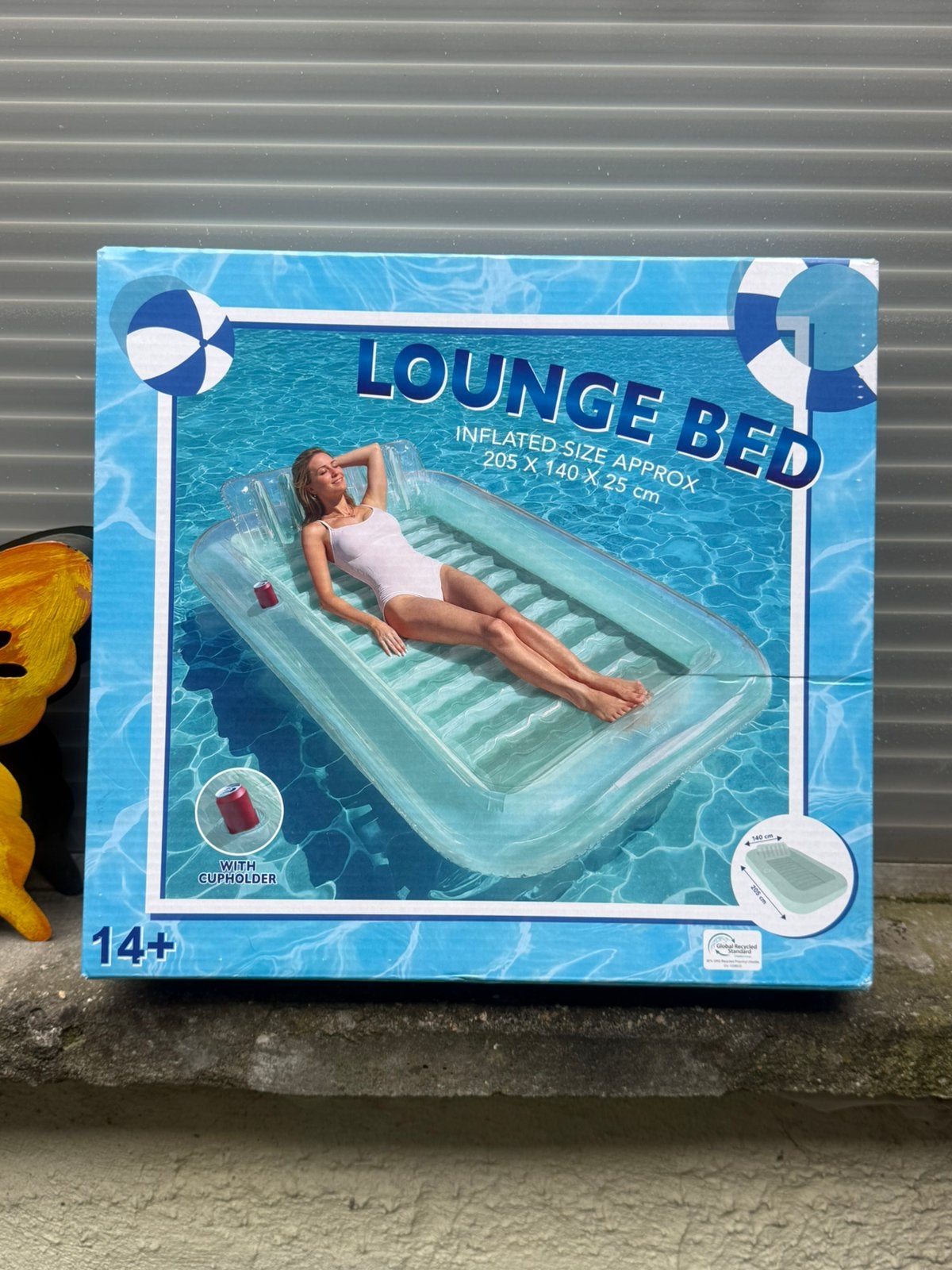 Lounge bed - Matelas gonflable XL bleu NEUF, Enlèvement ou Envoi, Neuf, 1 personne