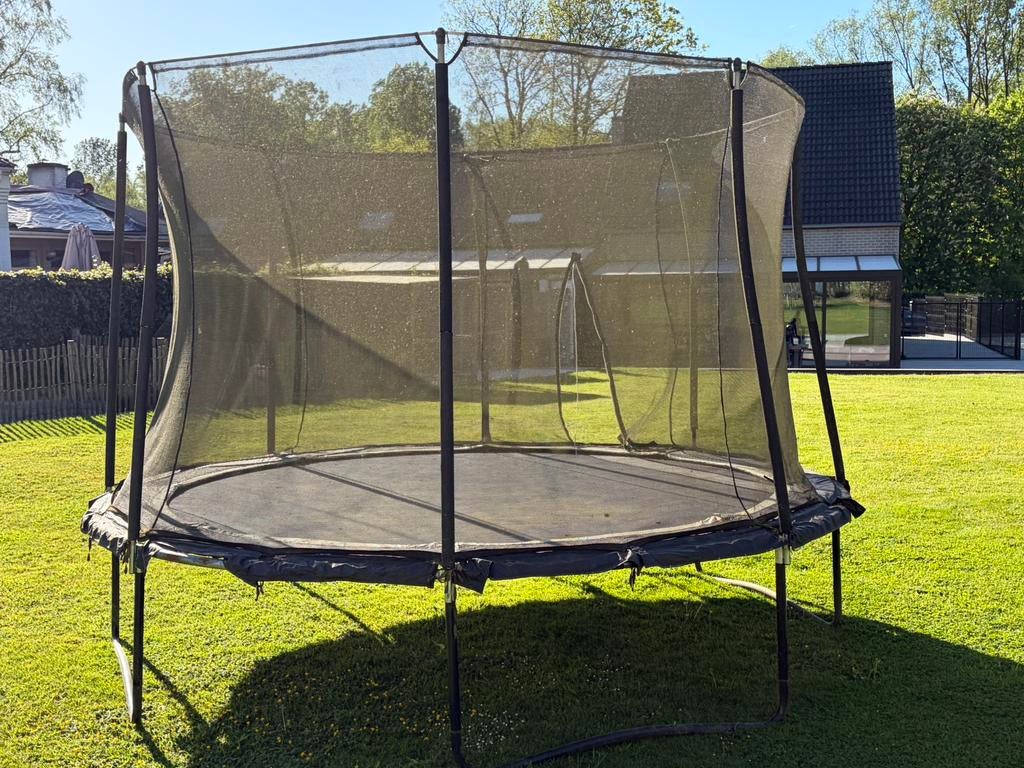 Trampoline 4 meter met veiligheidsnet en ladder te koop, Ophalen, Gebruikt