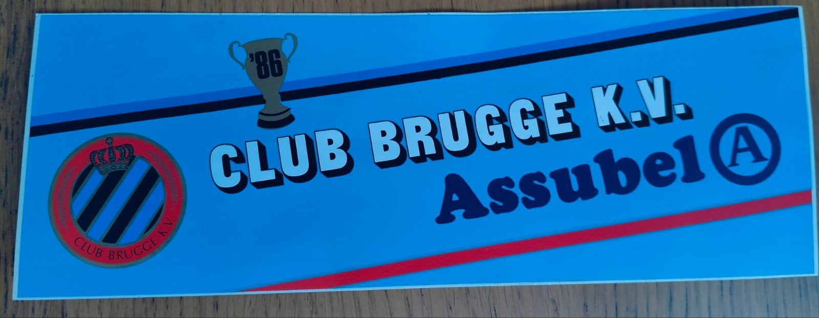 Vintage sticker Club Brugge bekerwinnaar 1986, Ophalen of Verzenden