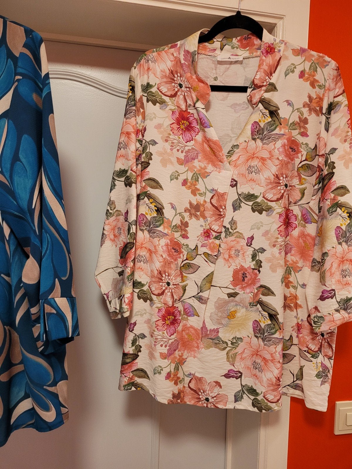 lange blouse. paprika, 48 meerkleurig, Enlèvement ou Envoi, Comme neuf, Chemisier ou Tunique, Multicolore