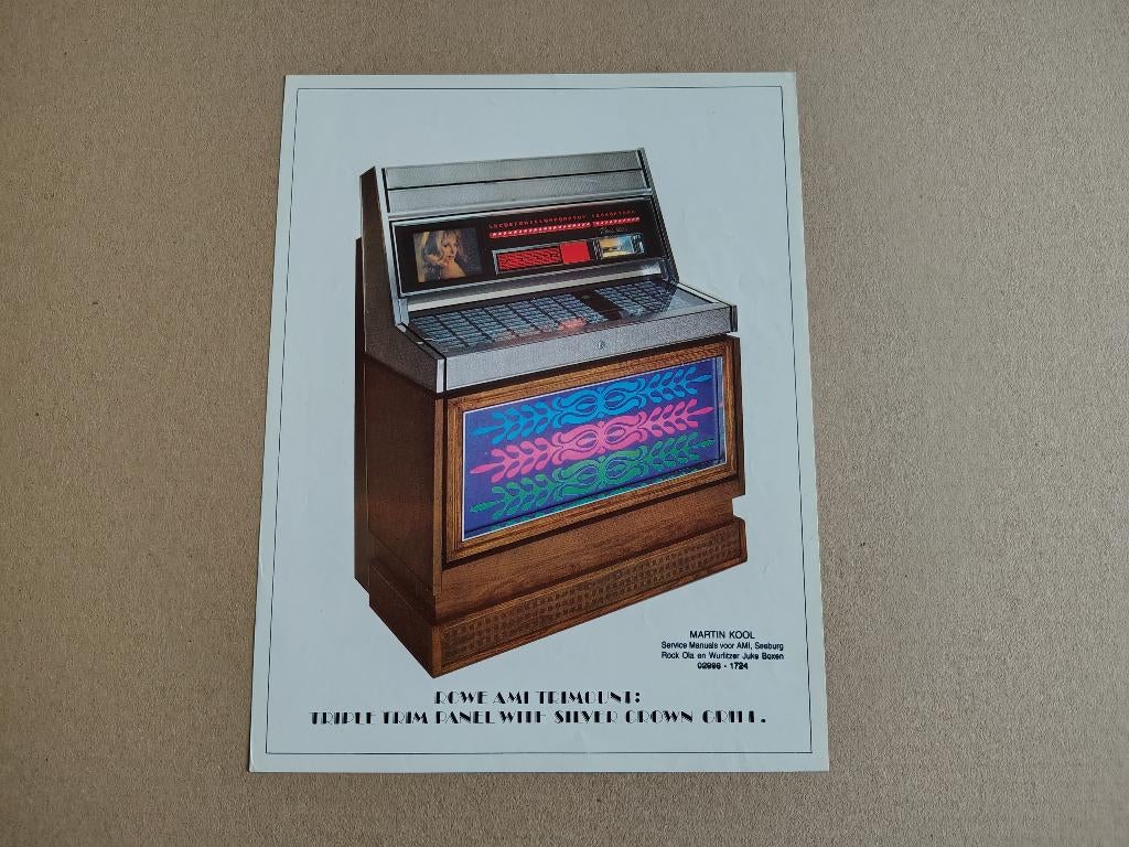 Flyer: Rowe-AMi MM4 (1970) jukebox, Verzamelen, Automaten | Jukeboxen, Ami, Verzenden
