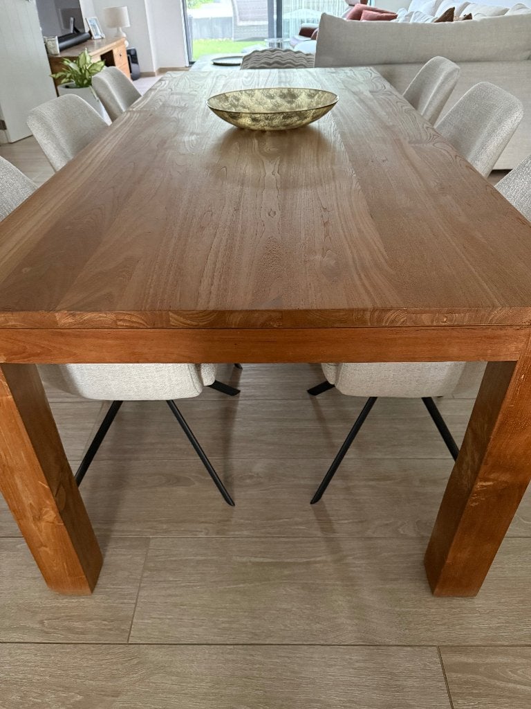 Tafel teak, Huis en Inrichting, Tafels | Eettafels, Ophalen, 100 tot 150 cm, Teakhout, 200 cm of meer
