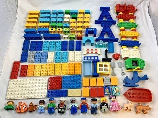 LEGO Duplo Lot Blokken Bouwplaten Figuren Minnie 1,6 kilo, Kinderen en Baby's, Verzenden, Zo goed als nieuw, Losse stenen, Disney
