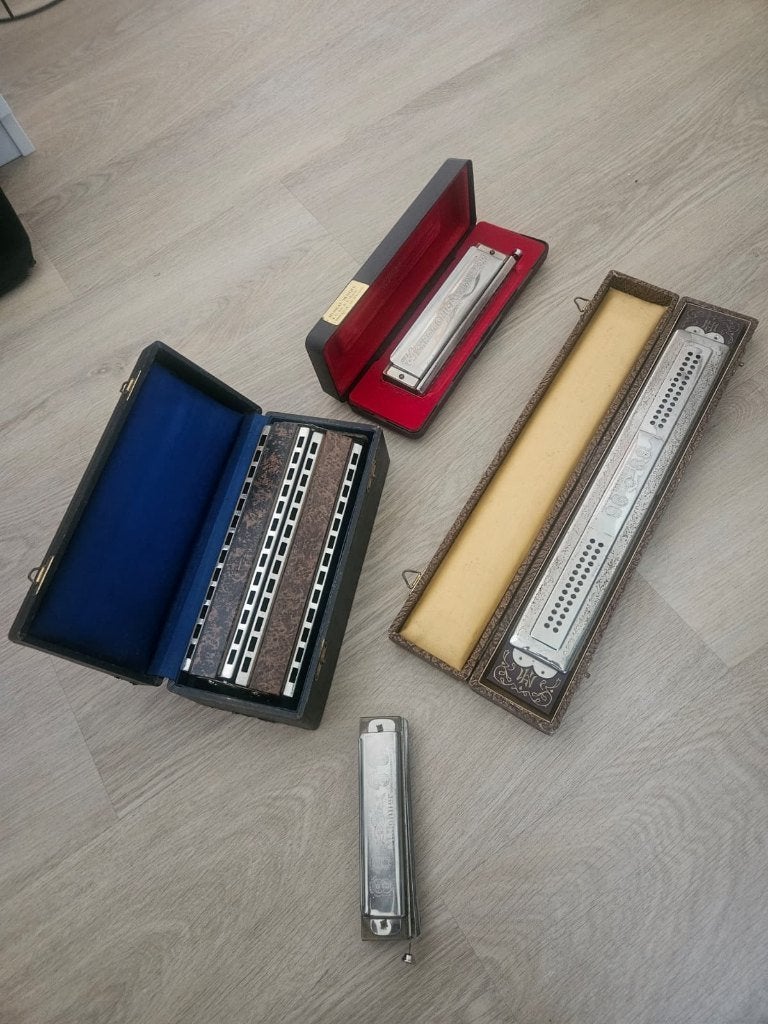 Diverse mondharmonica's M. Hohner, Ophalen, Gebruikt, Met koffer of doosje