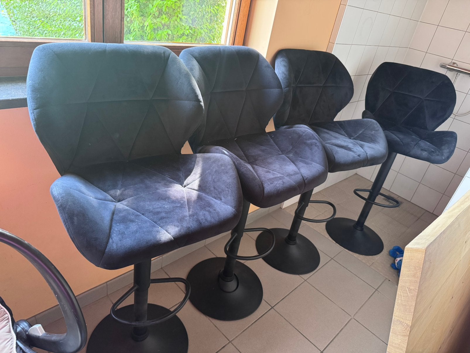 4 chaises de bar, Enlèvement, Comme neuf, Réglable en hauteur