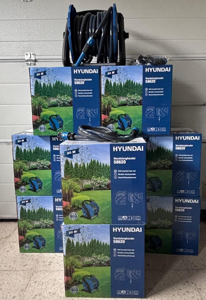 Tuin slangen haspel NIEUW Hyundai met wandhouder, Jardin & Terrasse, Tuyaux d'arrosage, Tuyau d'arrosage, Enlèvement ou Envoi