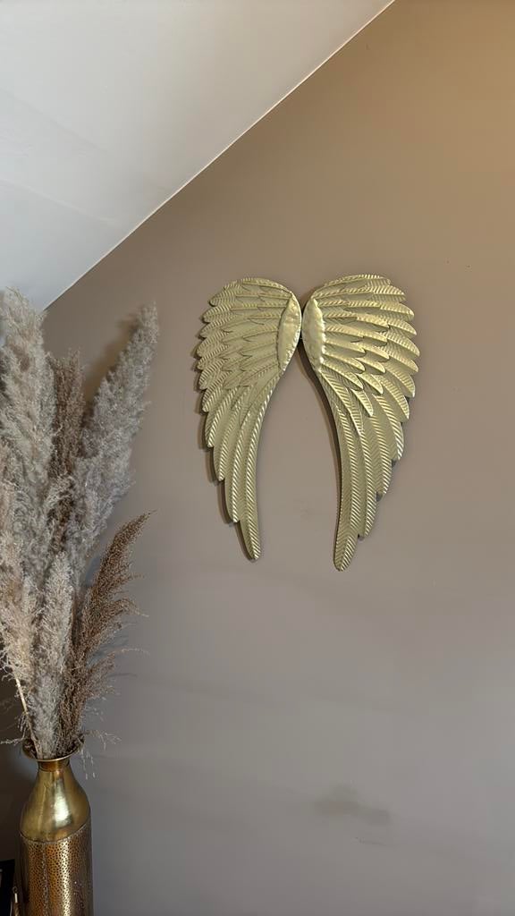 Ailes d’anges, décoration murales, Doré, 55 cm, Métal, Objet de décoration