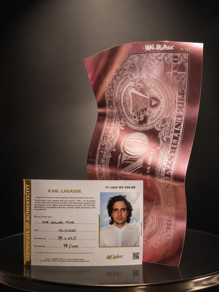 Karl Lagasse One Dollar Pink 78/100 COA, Enlèvement ou Envoi
