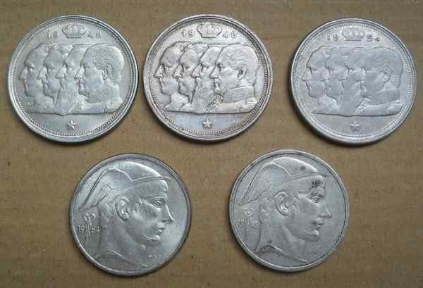 3 pièces 100 francs belges + 2 pièces de 50 francs belges, Enlèvement, Argent, Argent