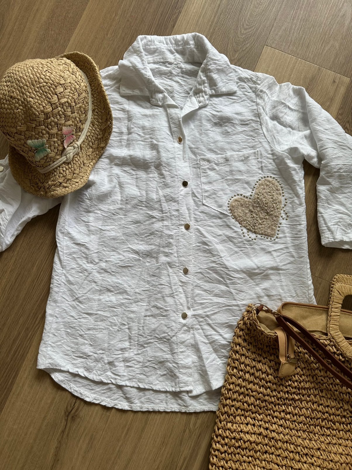 Zomers hemdje/pareo, Enlèvement ou Envoi, Comme neuf, Blanc, Autres types