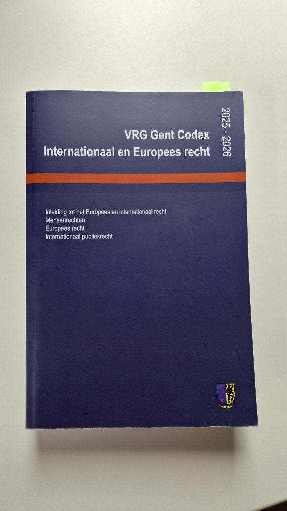 Codex Internationaal en Europees Recht, Boeken, Ophalen of Verzenden, Gelezen, Hoger Onderwijs, VRG