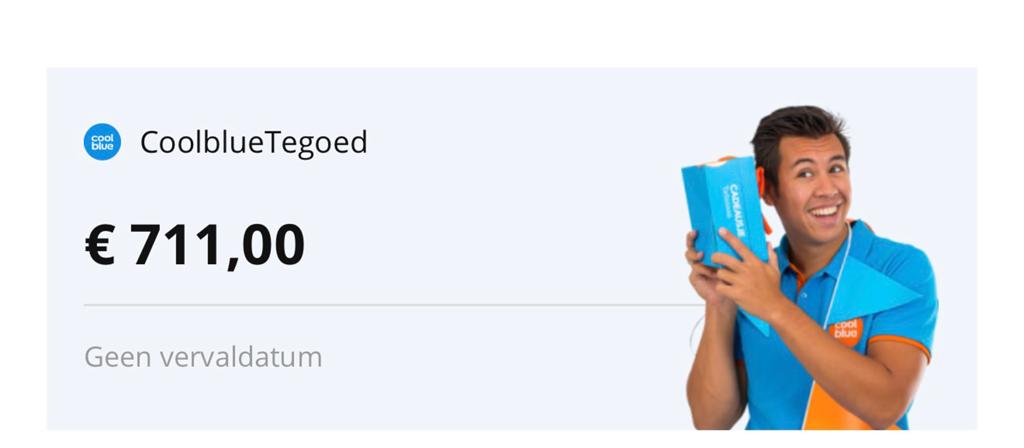 Voucher coolblue €711 waarde