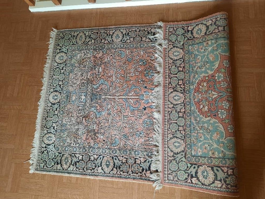 mooi handgeknoopt zijden tapijt Kashmir 157x97cm+certificaat, Ophalen, Tapijt