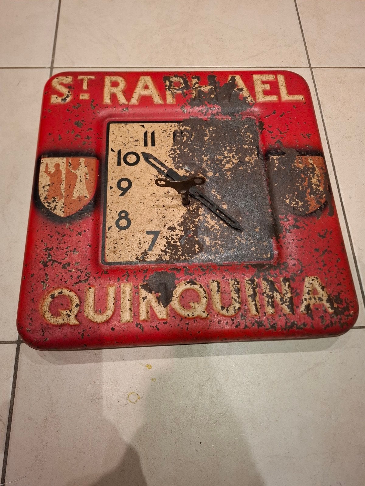 oude blikken klok st raphael, Verzamelen, Ophalen of Verzenden