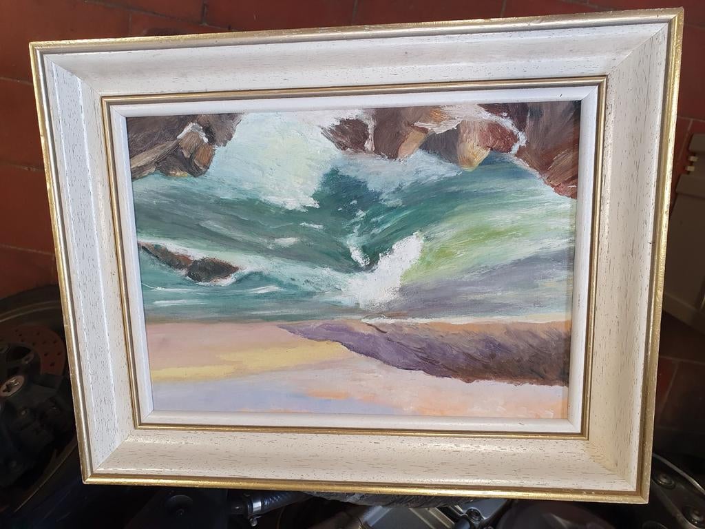 Peinture mer  41x32 cm, Antiquités & Art, Enlèvement