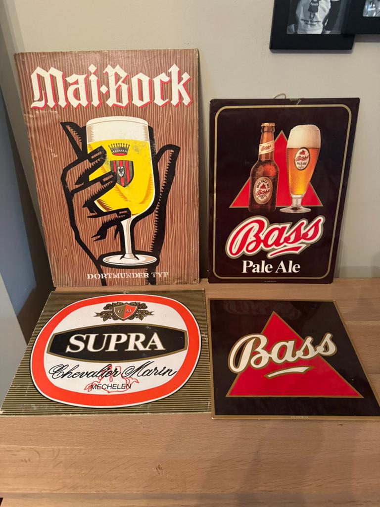 Oude bierreclames, Ophalen of Verzenden, Gebruikt, Reclamebord, Plaat of Schild