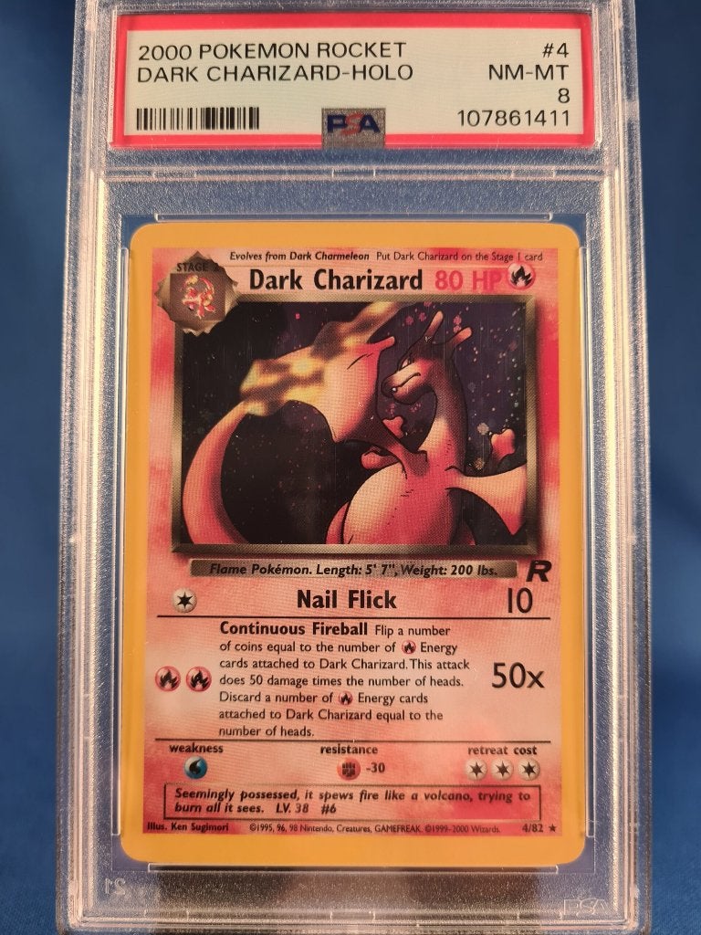 Dark Charizard 4/82 - Team Rocket (PSA 8), Hobby en Vrije tijd, Verzamelkaartspellen | Pokémon, Verzenden, Gebruikt