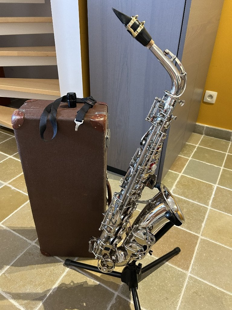 Altsaxofoon (Eb) "Weltklang Solist", Musique & Instruments, Instruments à vent | Saxophones, Enlèvement, Utilisé, Alto, Avec valise