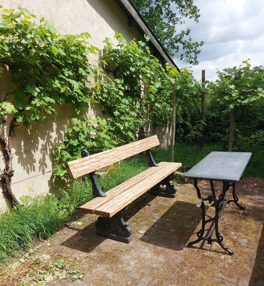 Banc de jardin ancien et lourd avec pieds en fonte, Jardin & Terrasse, Bancs de jardin, Utilisé, Enlèvement