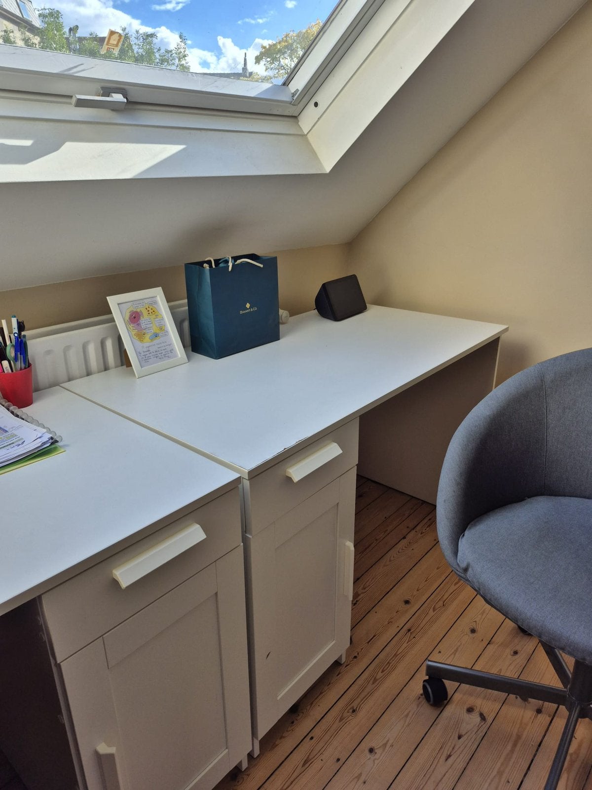 2 Desk Brimnes Ikea, Ophalen, Gebruikt, Met lades, Schoolbureau