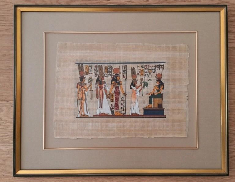 Ingelijste Egyptische papyrus, Ophalen of Verzenden