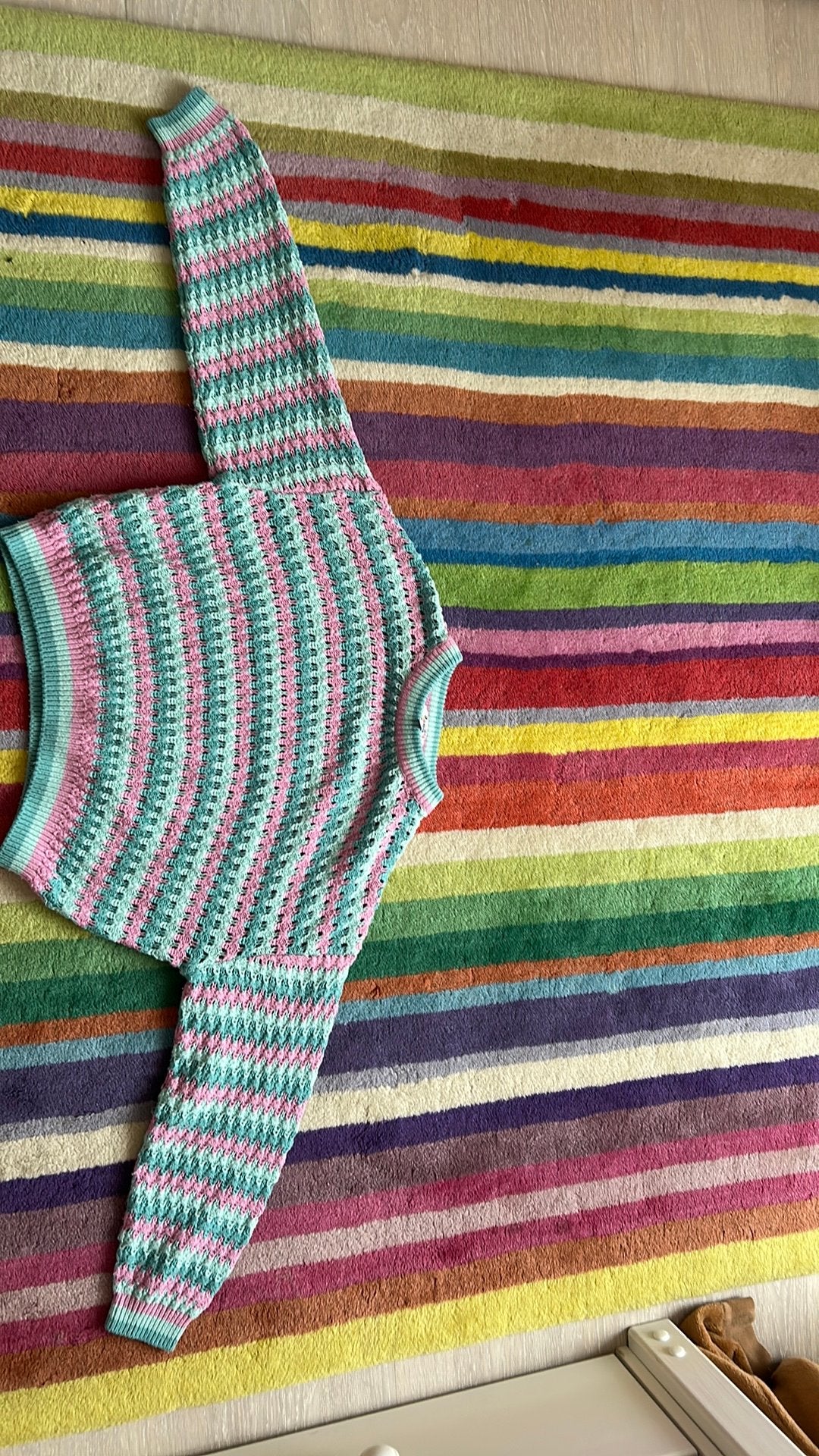 blauw en roze trui, Kinderen en Baby's, Kinderkleding | Maat 140, Ophalen, Gebruikt, Meisje, Trui of Vest